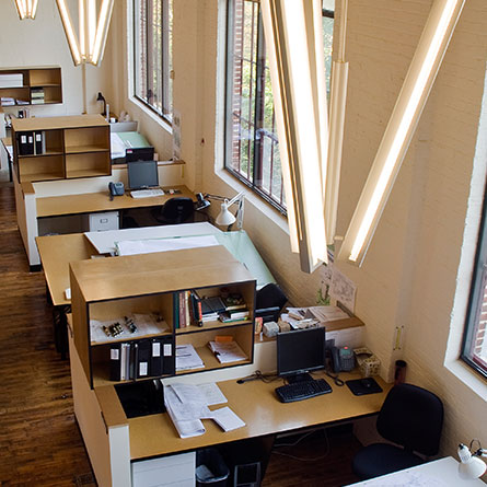 Offices within the historic Kirk Stieff Building were developed into modern office space. 