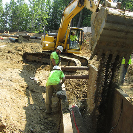 Construction equipment in WSSC Service Area, Maryland