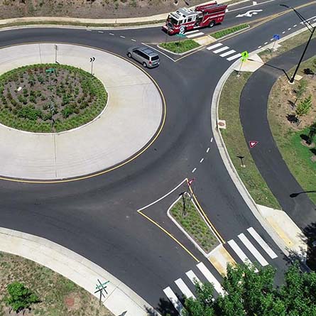 Traffic calming for cards and pedestrians