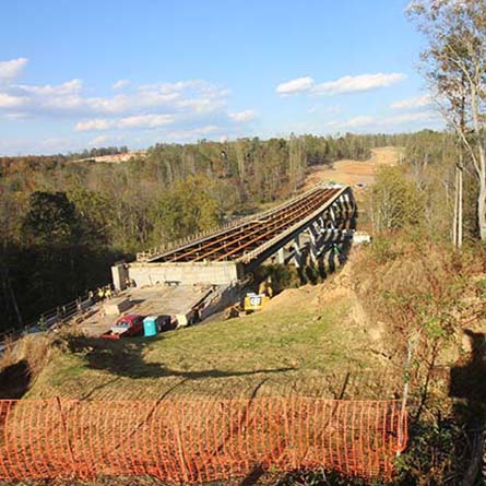 Berkmar extension bridge construction