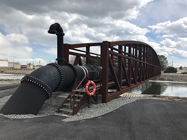 Outfall over bridge