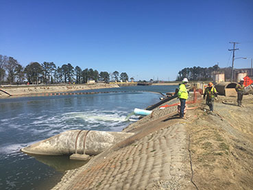 Outfall at bank