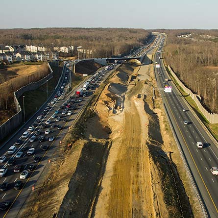 Aerial construction view